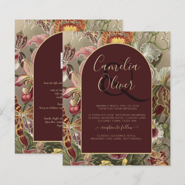 Mercredi Vintage Botanique Bourgogne Floral (Devant / Derrière)