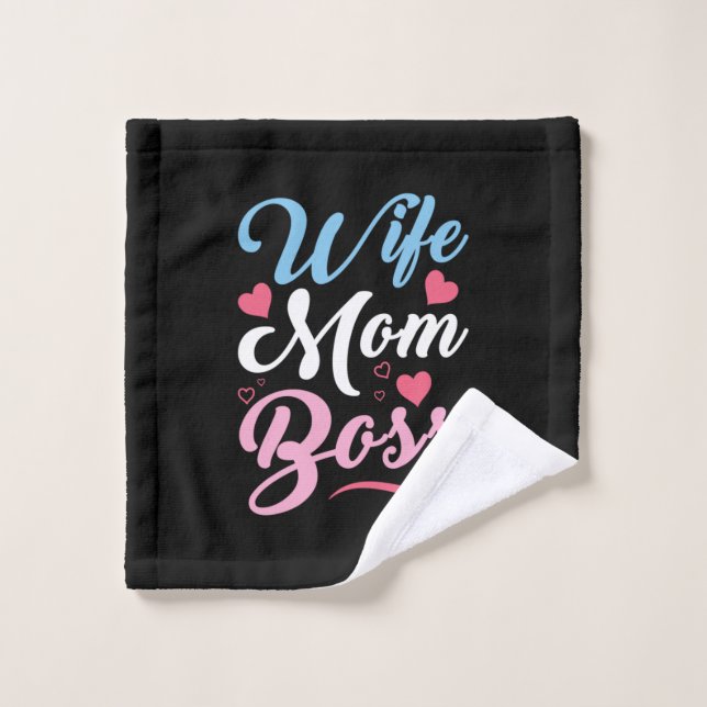 Mère Art Femme Maman Boss (Gant de toilette)