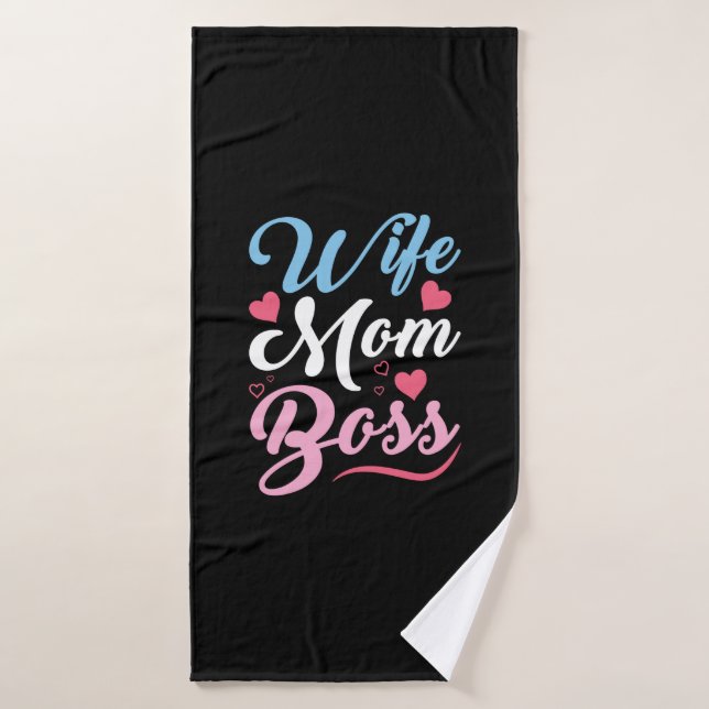 Mère Art Femme Maman Boss (Serviette de bain)