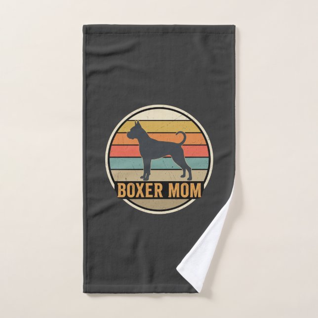 Mère Boxer Rétro Coucher de Soleil Chien (Serviette à main)