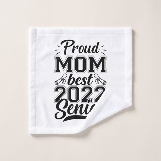 Mère Cadeau Fière Maman Meilleur 2022 Senior (Gant de toilette)