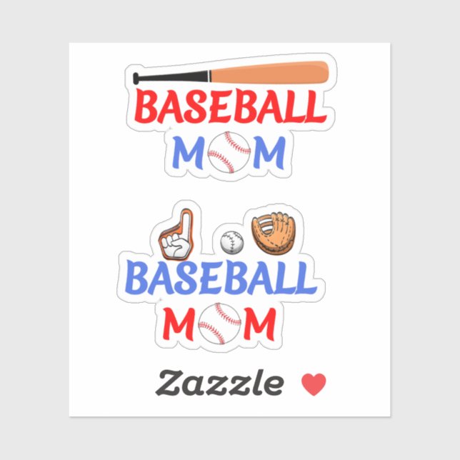 Mère Cadeau, Stickers Maman Baseball (Feuille)