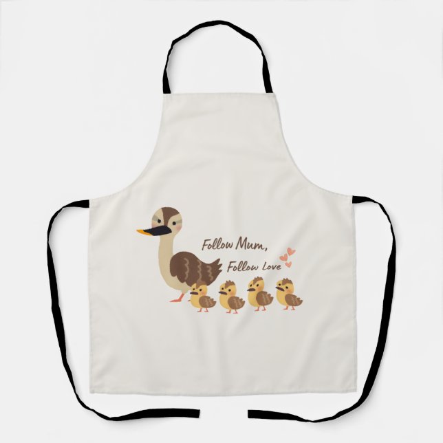 Mère cane mignonne et canetons tablier de cuisine (Recto)