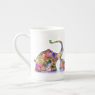 Mère colorée et bébé Eléphant Mug