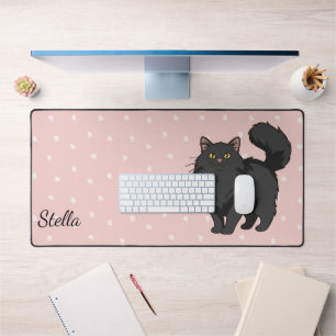 Mère de chat noir à poils longs personnalisée