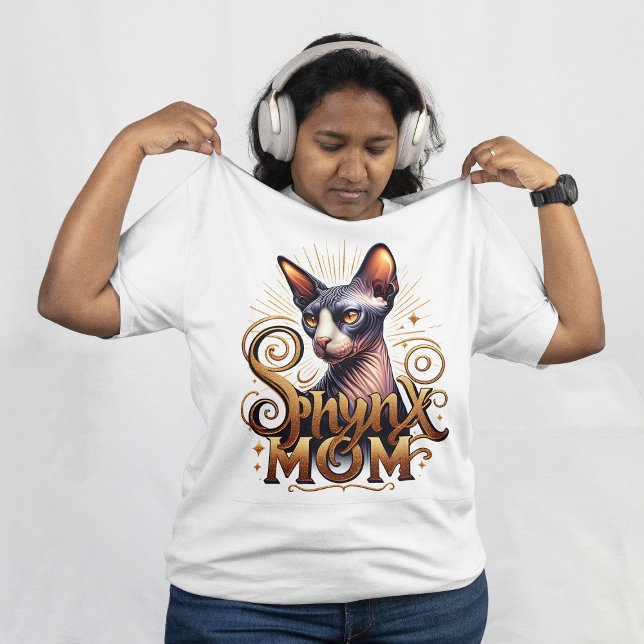 Mère de chat Sphynx mode blanc femmes (Sphynx Cat Mom Women's Plus Size T-shirt Clothing)
