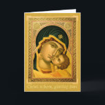 Mère de Dieu Glykophilousa -- Carte de Noël<br><div class="desc">A comporté une icône de la mère de baiser douce de Dieu   ou de Panagia Glykophilousa    peint par l'iconographer M.A. Sabbato.                 ~ICONAgrafo ©2012</div>