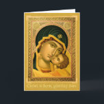 Mère de Dieu Glykophilousa -- Carte de Noël<br><div class="desc">A comporté une icône de la mère de baiser douce de Dieu   ou de Panagia Glykophilousa    peint par l'iconographer M.A. Sabbato.                 ~ICONAgrafo ©2012</div>