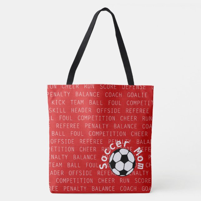Mère de football Rouge sur tout le sac d'impressio (Devant)