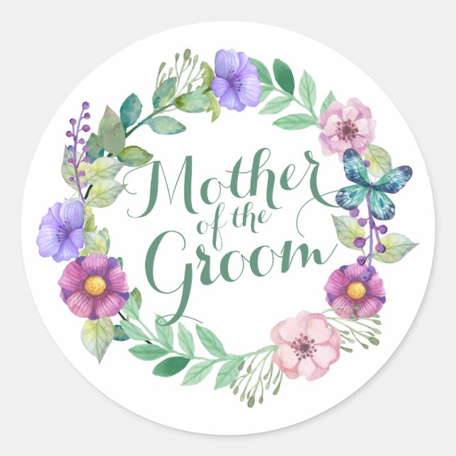 Mère de la chambre Élégant Sticker Mariage Floral (Devant)