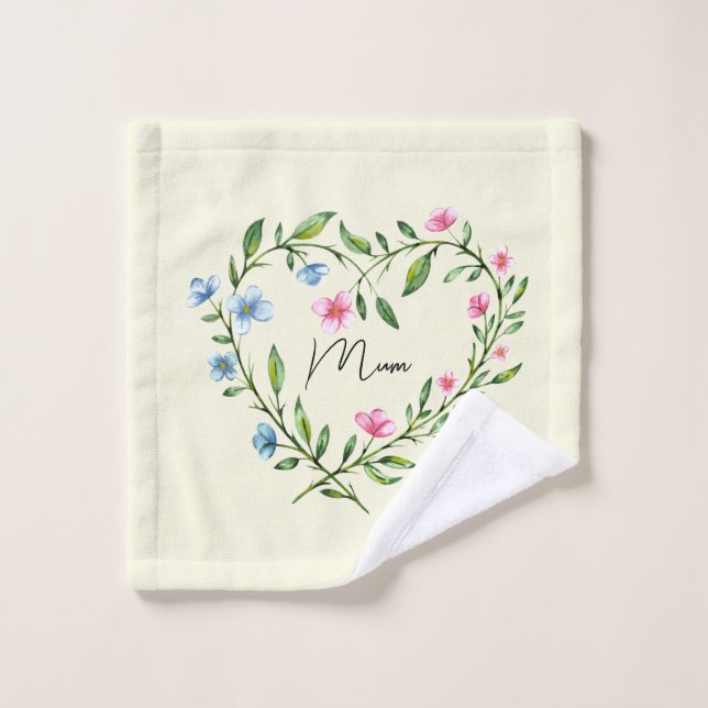 Mère de la Fête fleurie couronne (Gant de toilette)