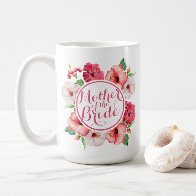 Mère de la mariée Floral Mariage classique Mug (Avec donut)