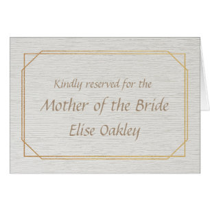 Mère de la mariée Or et Blanc Nom de Place