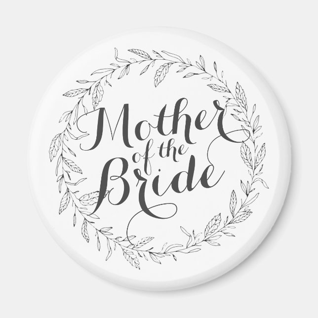 Mère de la mariée Simple Mariage floral | Magnet (Devant)