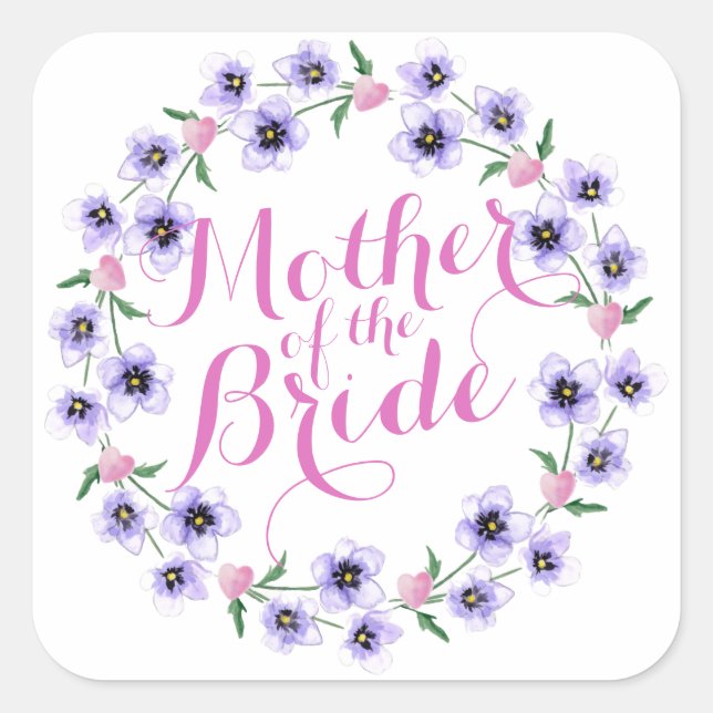 Mère de la mariée Sticker Mariage Floral (Devant)