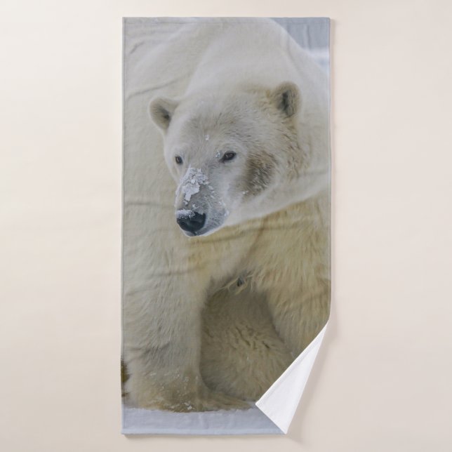 MÈRE DE L'OURS POLAIRE ET CUB NORD ALASKA (Serviette de bain)