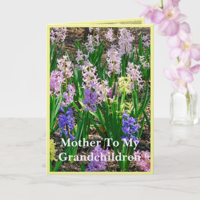 "Mère de mes petits-enfants" Carte de la fête des  (Orchidée)