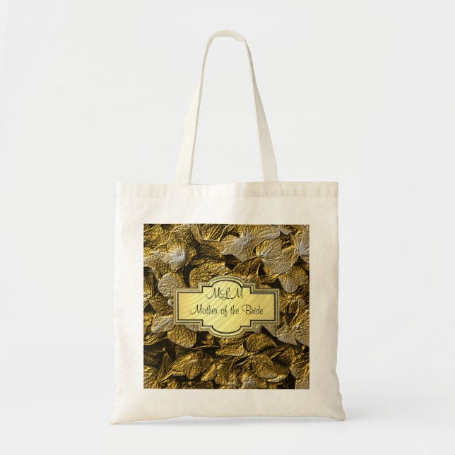 mère de monogramme d'hortensia de l'or 3D du sac (Devant)