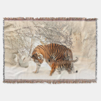 Mère de tigre et couverture de jet de CUB
