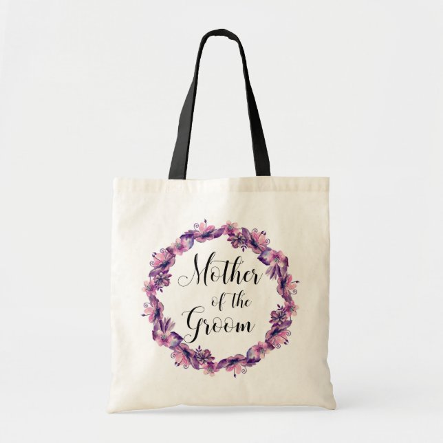 Mère du marié. Sac de mariage rose et violet (Devant)