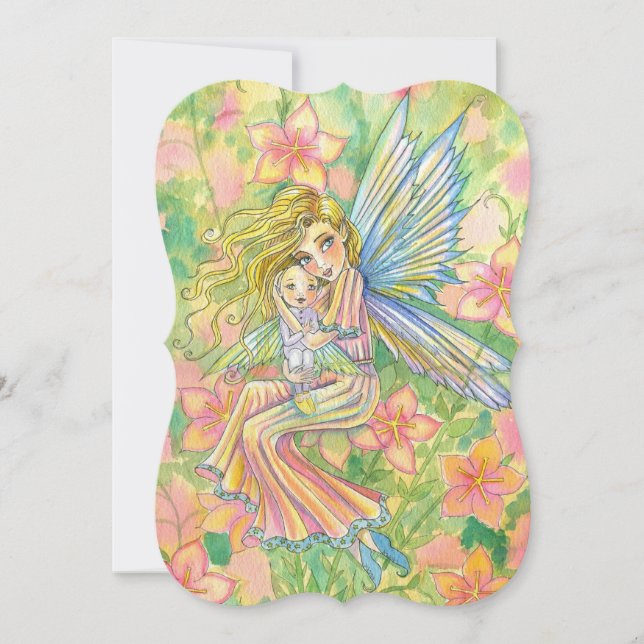 Mère et bébé Fairy Baby Douche Invitations (Devant)