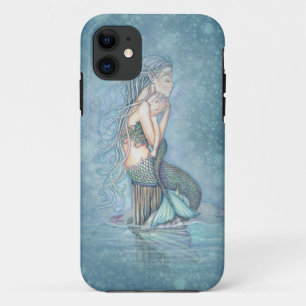 Mère et bébé Sirène Imaginaire coque iphone d'art