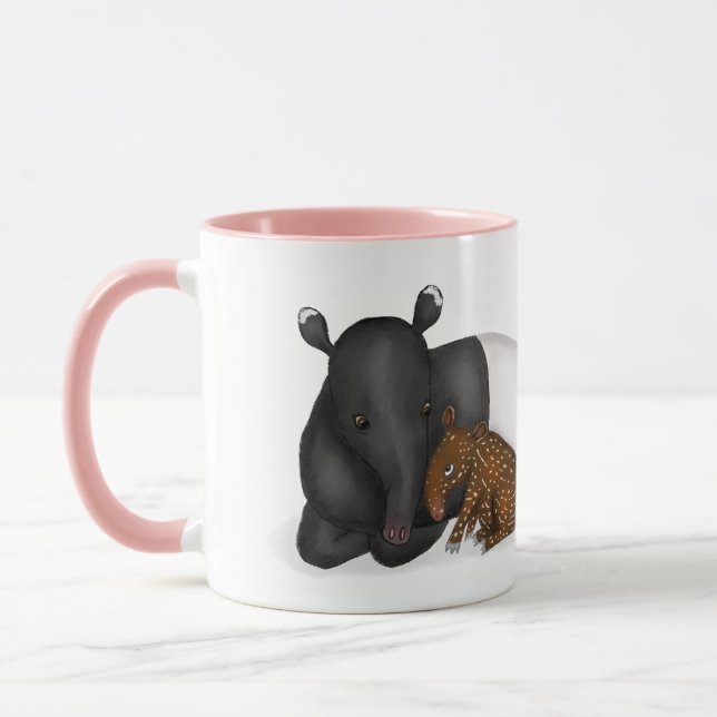 Mère et bébé tapir 'Meilleure maman jamais' tasse (Gauche)
