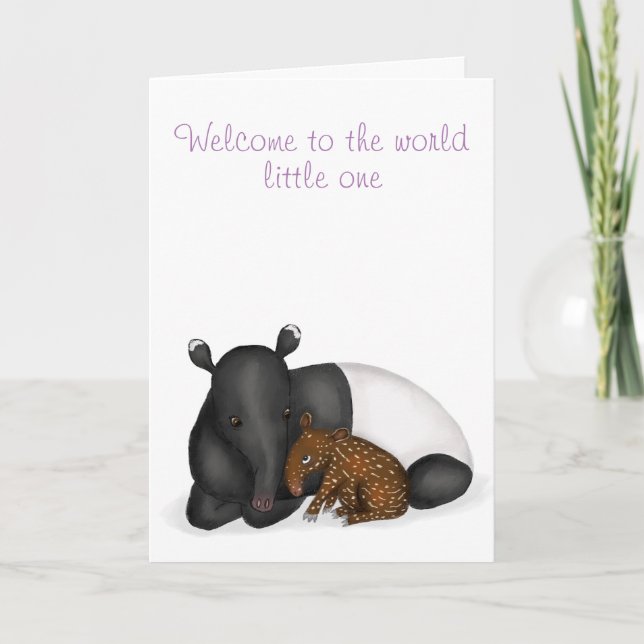 Mère et bébé tapir nouvelle carte bébé (Devant)
