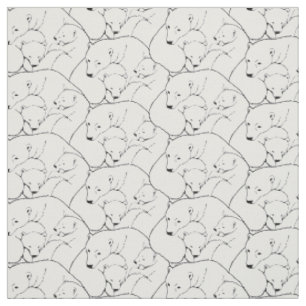 Mère et CUB de tissu d'art d'ours blanc de tissu