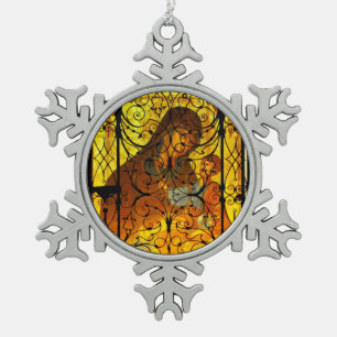MÈRE ET ENFANT Flocon de neige Ornement encadré