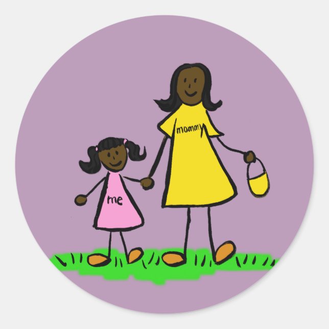 Mère et fille Caractères de famille Stickers d'art (Devant)