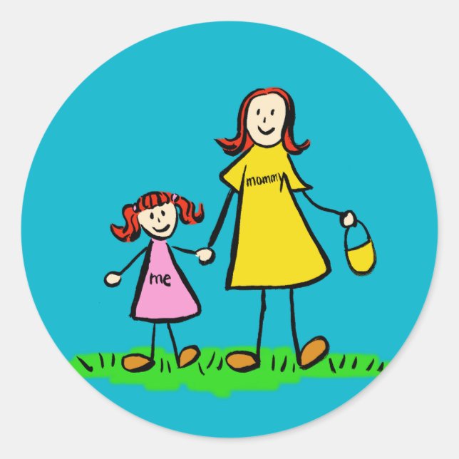 Mère et fille Caractères de famille Stickers d'art (Devant)
