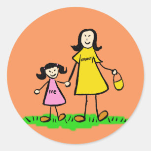 Mère et fille Caractères de famille Stickers d'art