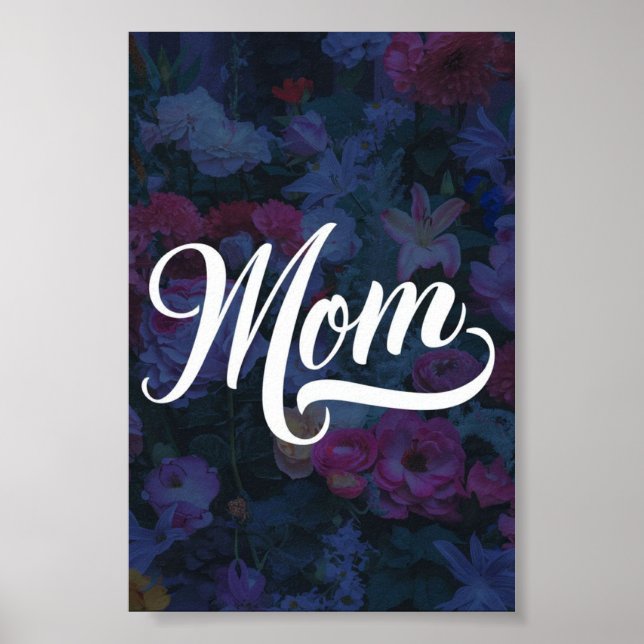 Mère fleurie poster de jour de mère sombre (Devant)