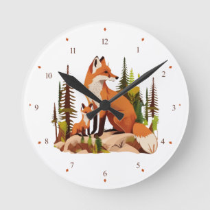 Mère Fox et kit pépinière Horloge murale