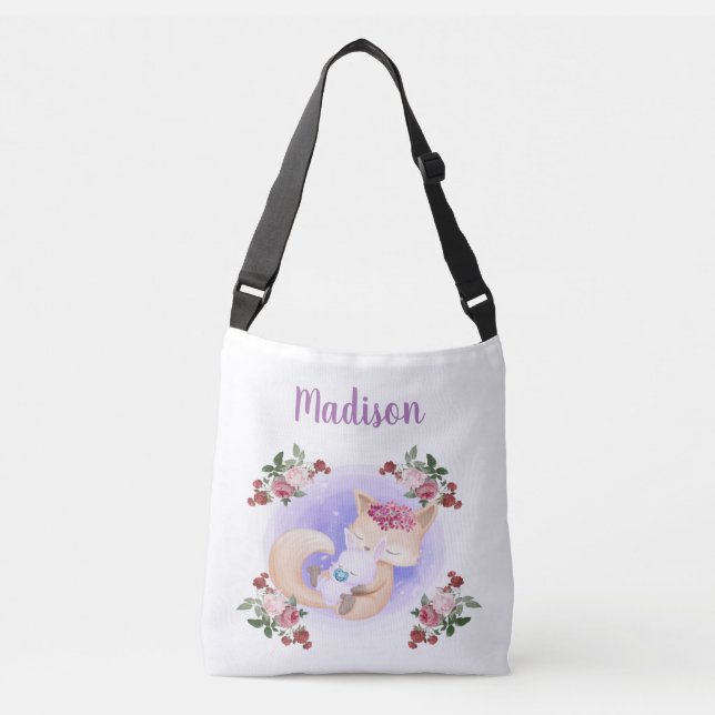 Mère Fox Hug Bébé Lapin Lapin Sac Crossbody (Devant)