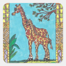 Mère Giraffe et stickers bébé