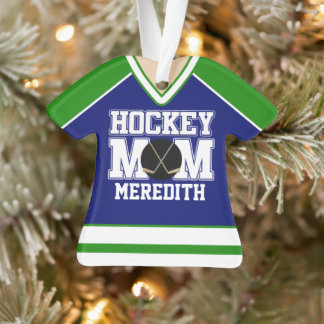 Mère Jersey de hockey sur glace bleu/vert