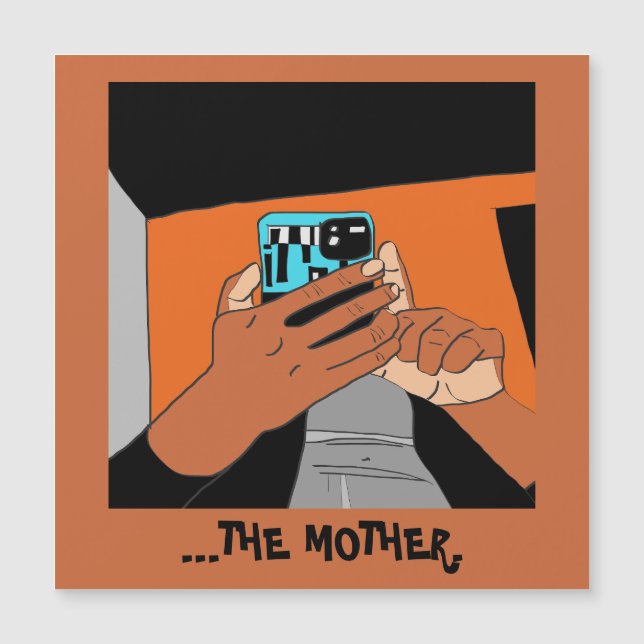 Mère Mains mobiles Cyan Orange Noir (Devant)
