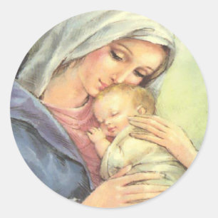 Mère Marie Bébé Jésus Stickers Foi Sceau