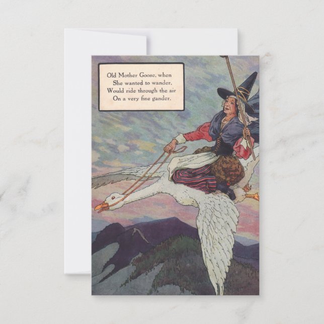 Mère Oie des années 1920 chevauchant sa gigantesqu (Devant)