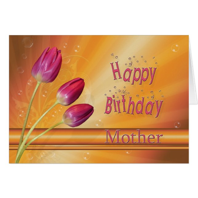 Mère, tulipes d'anniversaire pleine de soleil (Devant horizontal)