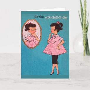 Mère vintage à être carte de voeux de baby shower