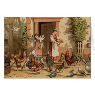 Mère vintage et fille de Chambre de ferme