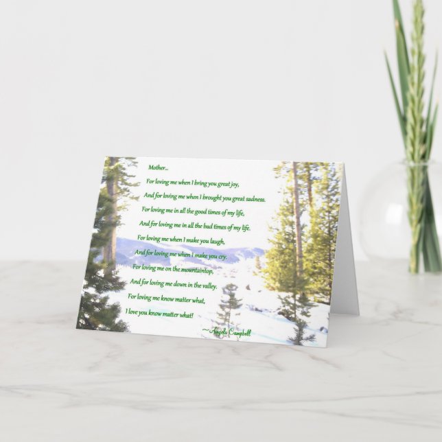 Mère Vous Aimer Peu Importe Quelle Carte De Voeux (Devant)