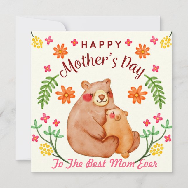 Mère's Day Bears Carte de vacances (Devant)