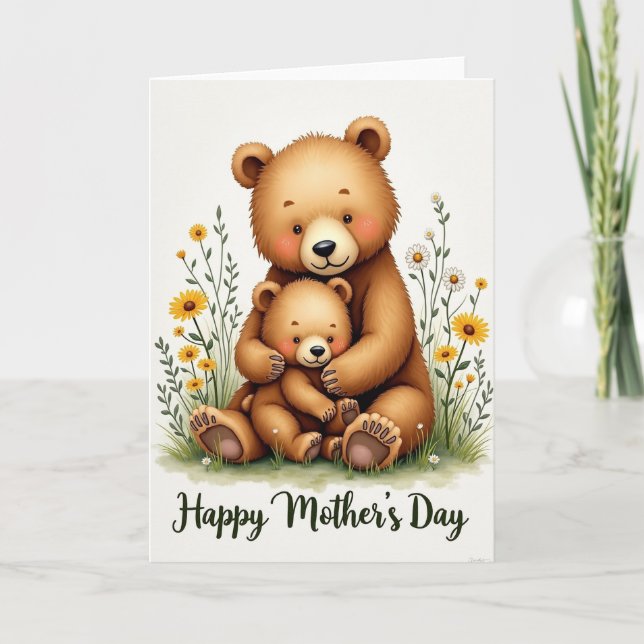 Mères Douces Amour Ours Carte (Devant)