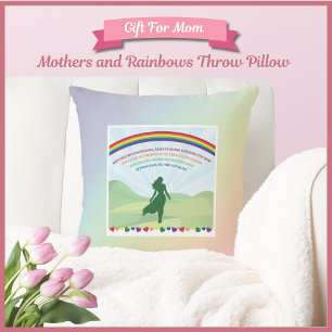 Mères et Arcs-en-ciel Coussin de jetée pour la fêt
