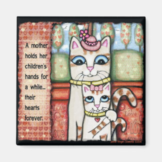 Mère's Heart Cat Art Magnet