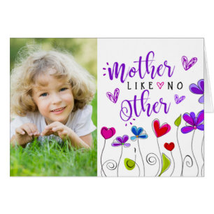 Mères Jour 2 Photos Fleurs dessinées à la main Coe